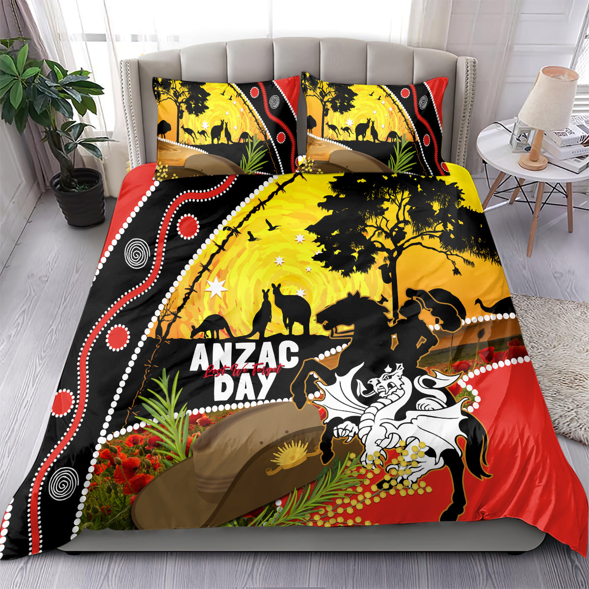 Dragons Rugby ANZAC Day Bedding Set Saints Rosemary Starry Night - Vibe Hoodie Shop