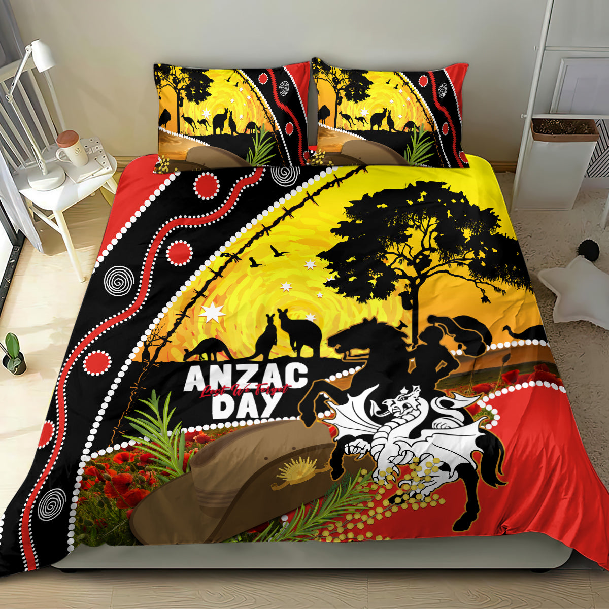 Dragons Rugby ANZAC Day Bedding Set Saints Rosemary Starry Night - Vibe Hoodie Shop