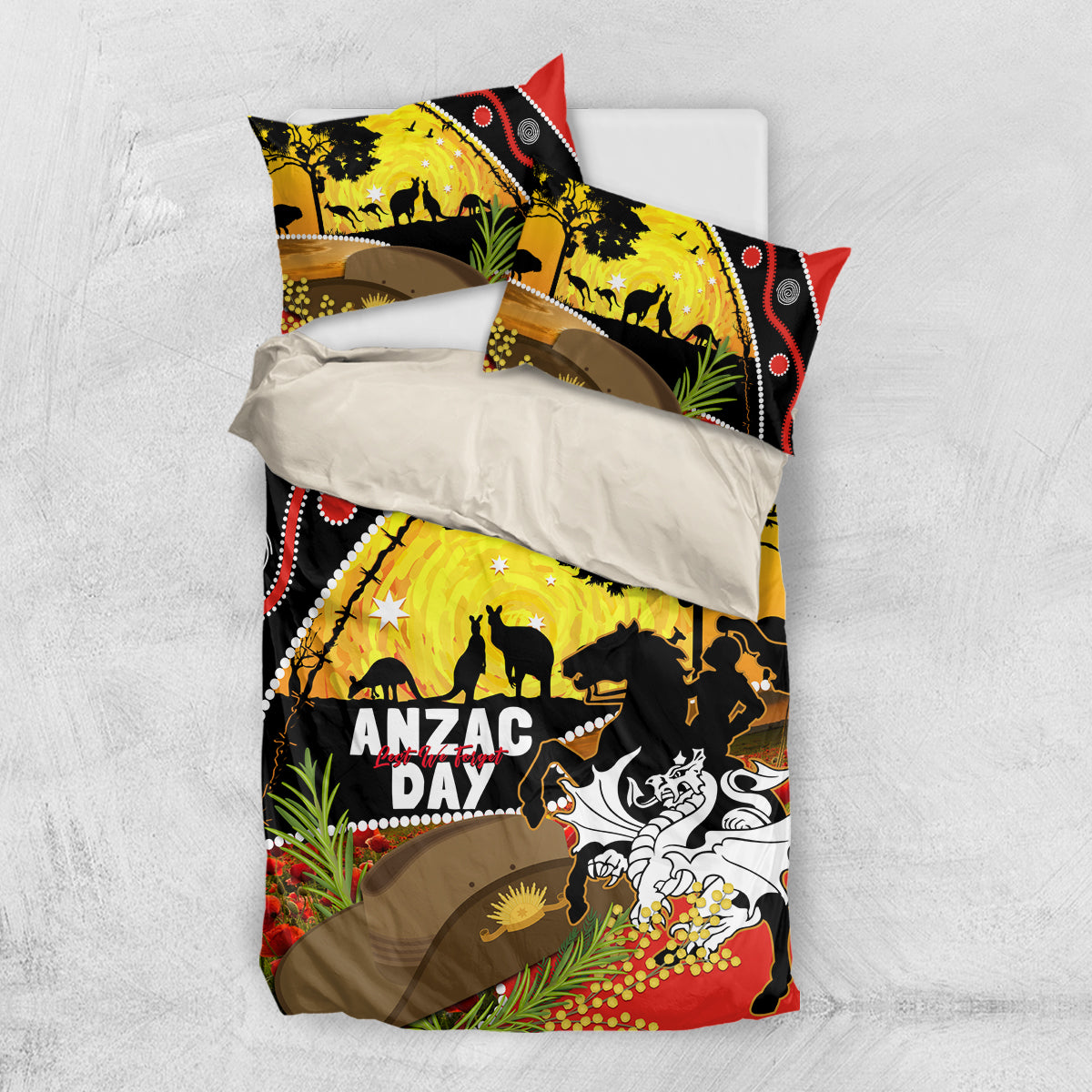 Dragons Rugby ANZAC Day Bedding Set Saints Rosemary Starry Night - Vibe Hoodie Shop