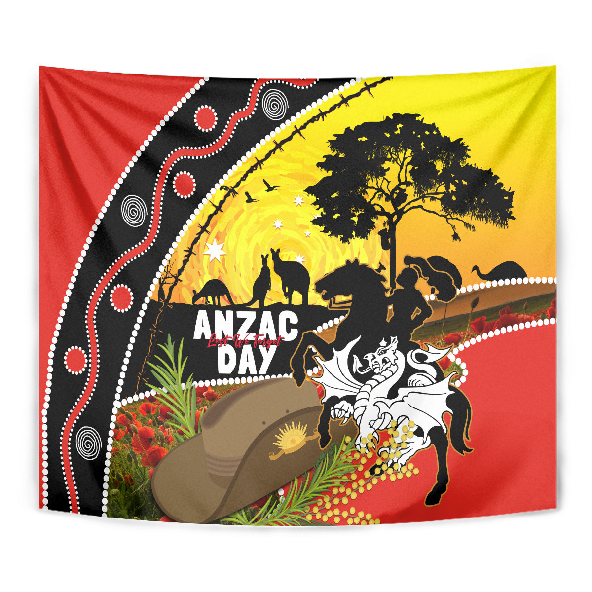 Dragons Rugby ANZAC Day Tapestry Saints Rosemary Starry Night - Vibe Hoodie Shop