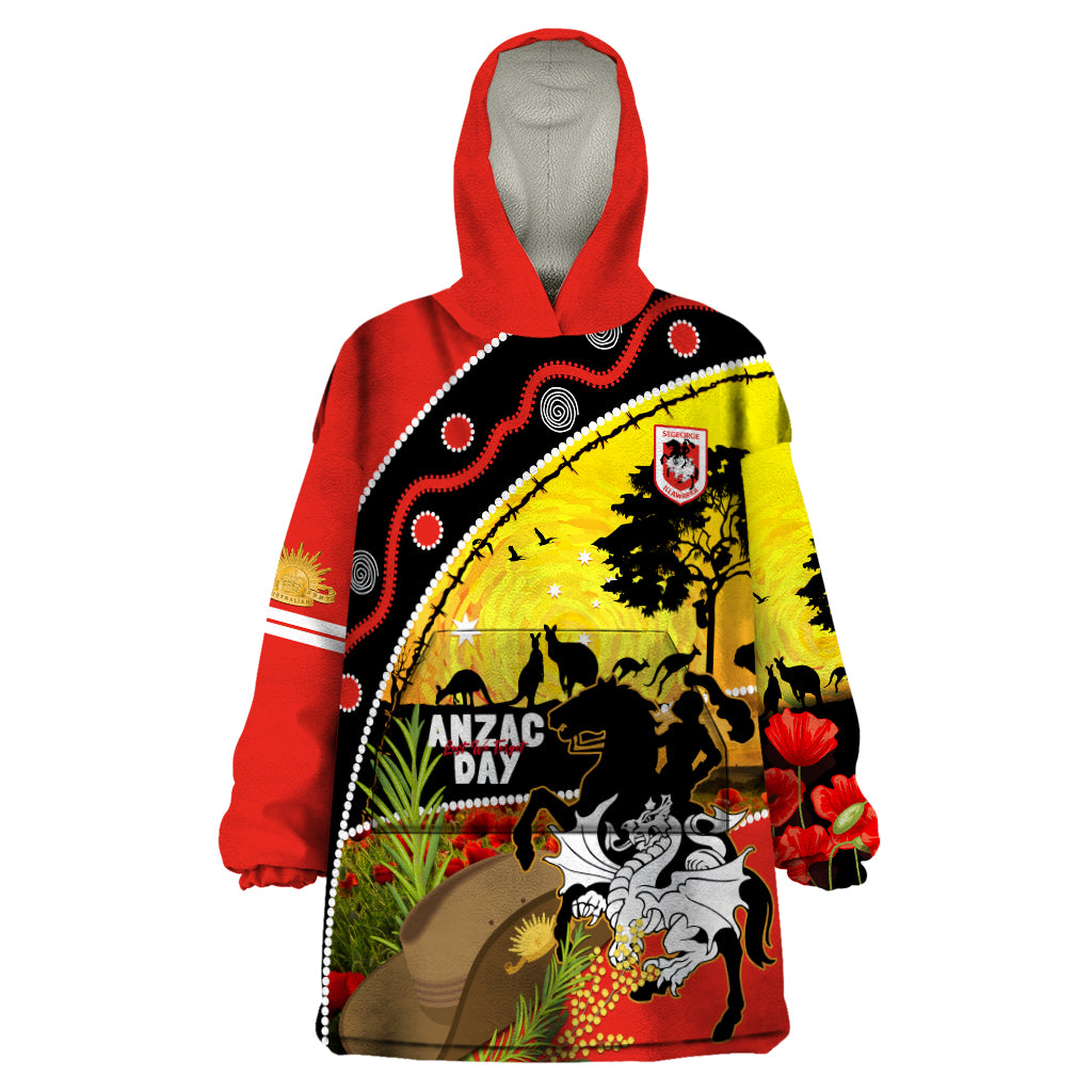 Dragons Rugby ANZAC Day Wearable Blanket Hoodie Saints Rosemary Starry Night - Vibe Hoodie Shop