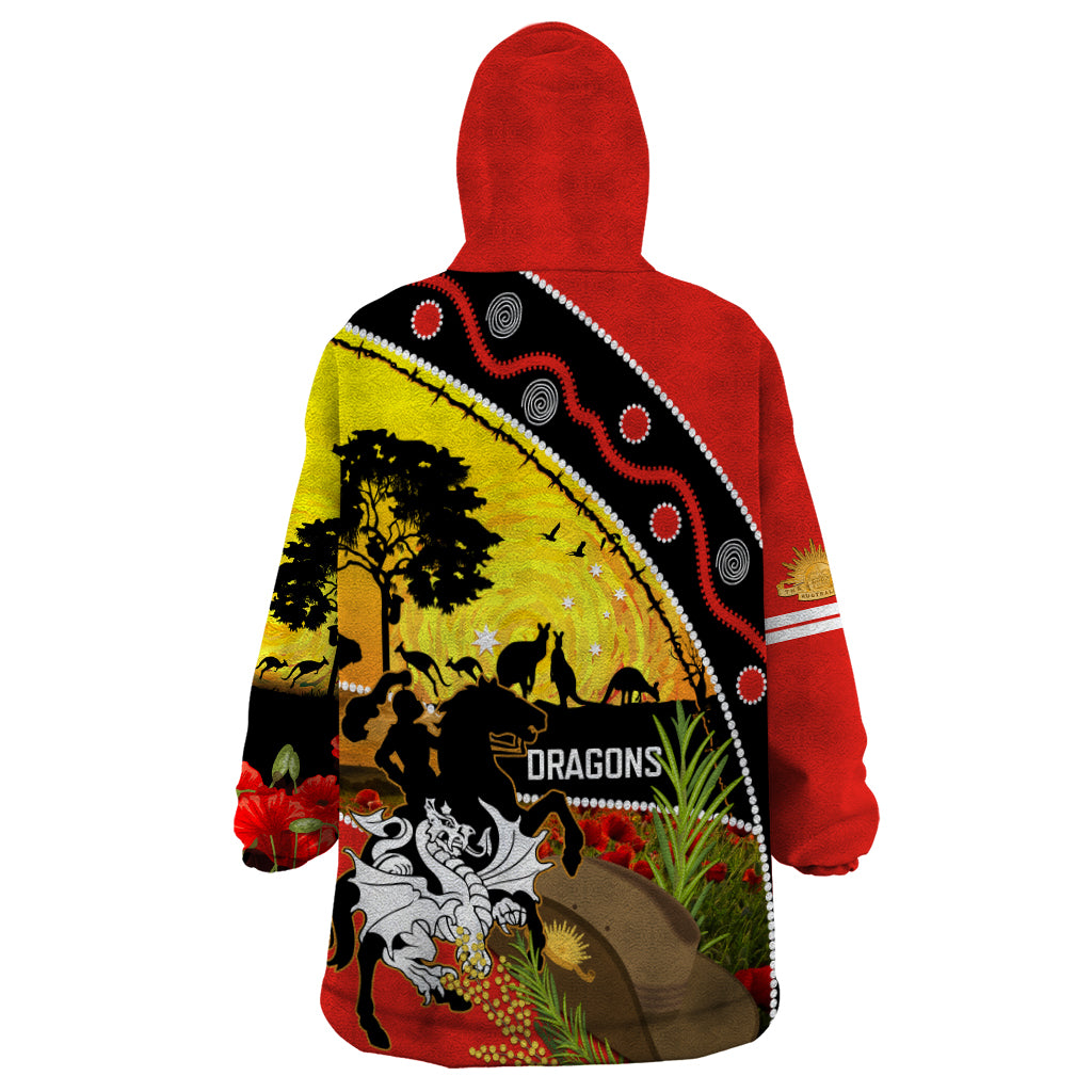 Dragons Rugby ANZAC Day Wearable Blanket Hoodie Saints Rosemary Starry Night - Vibe Hoodie Shop