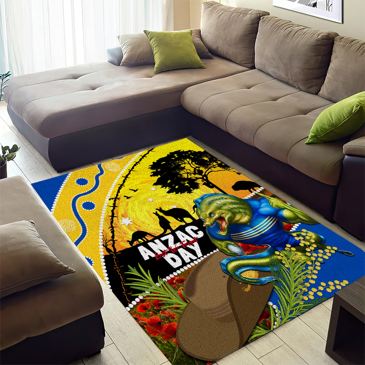 Eels Rugby ANZAC Day Area Rug Parra Mascot Rosemary Starry Night - Vibe Hoodie Shop