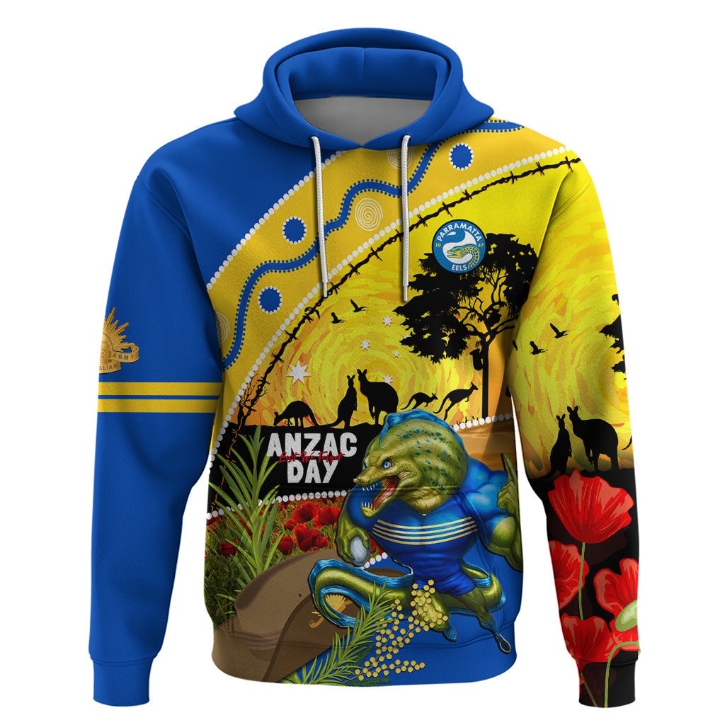 Eels Rugby ANZAC Day Hoodie Parra Mascot Rosemary Starry Night - Vibe Hoodie Shop