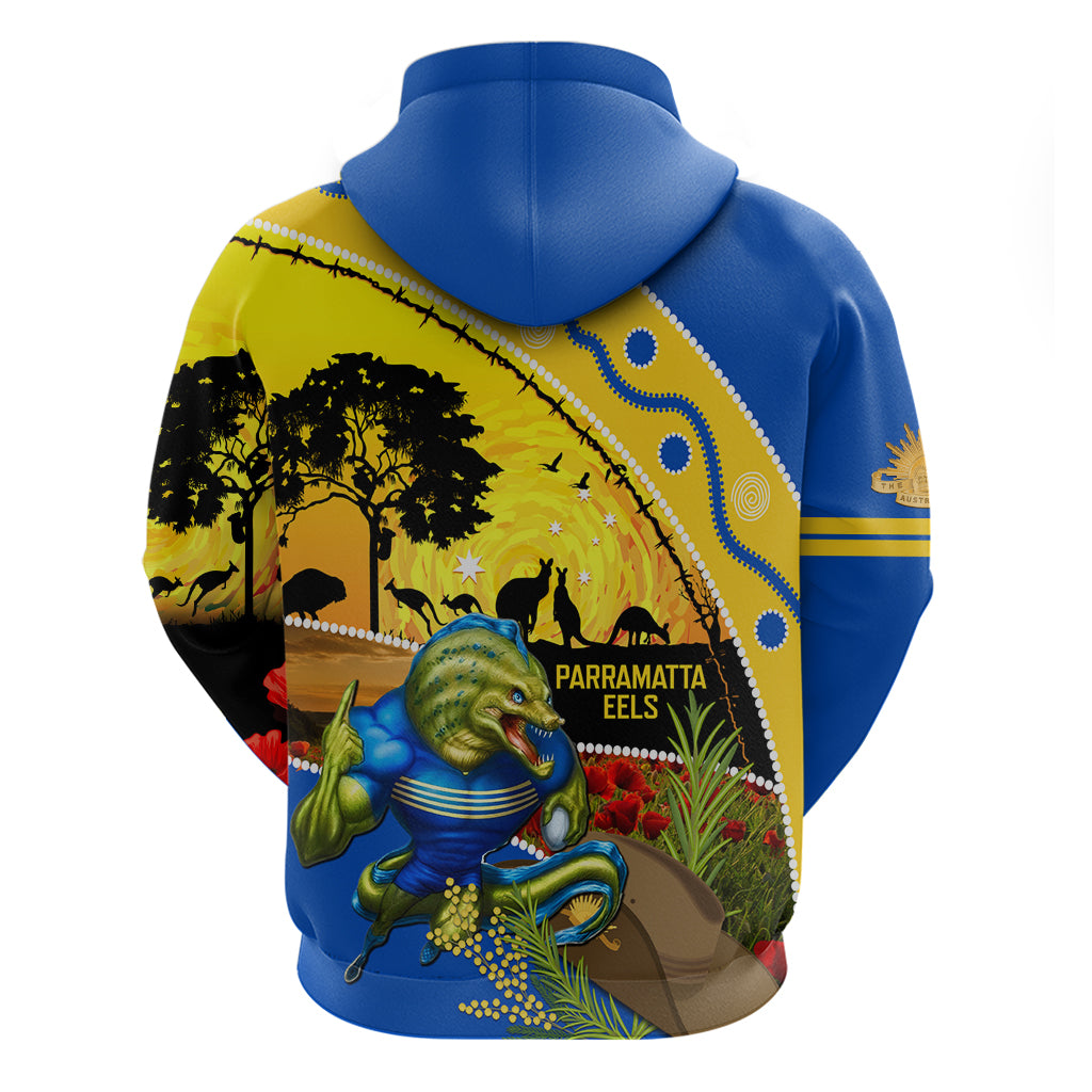 Eels Rugby ANZAC Day Hoodie Parra Mascot Rosemary Starry Night - Vibe Hoodie Shop