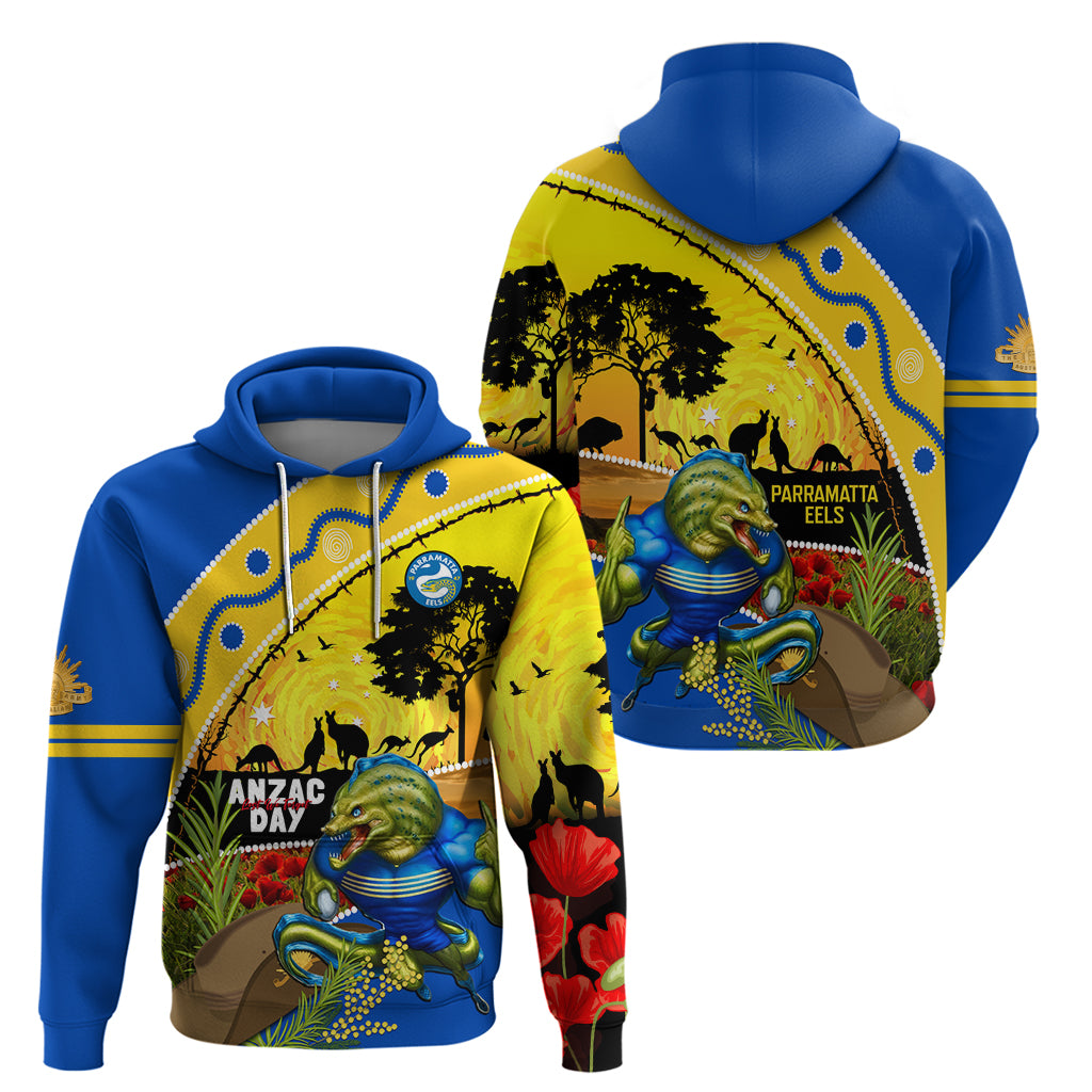 Eels Rugby ANZAC Day Hoodie Parra Mascot Rosemary Starry Night - Vibe Hoodie Shop