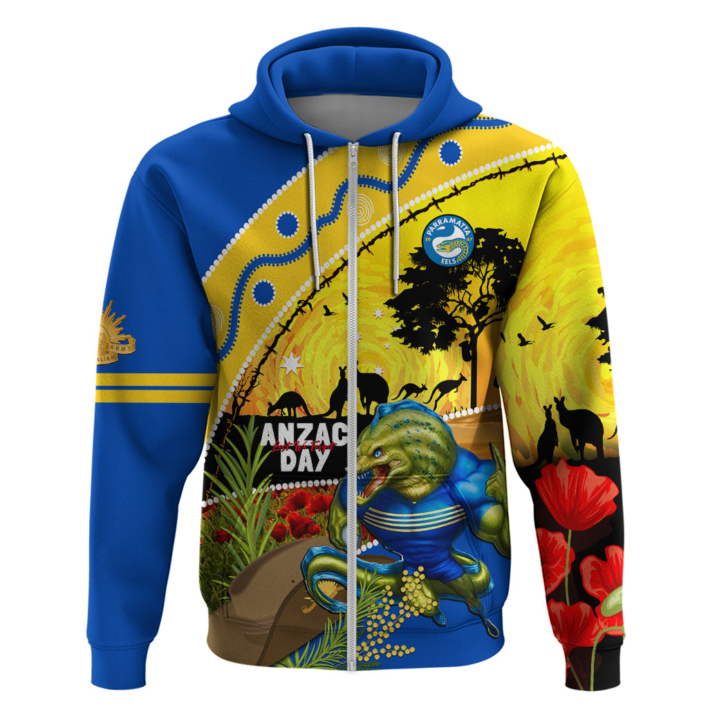 Eels Rugby ANZAC Day Hoodie Parra Mascot Rosemary Starry Night - Vibe Hoodie Shop