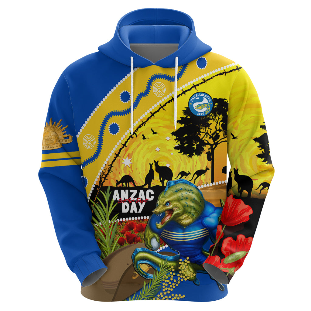 Eels Rugby ANZAC Day Hoodie Parra Mascot Rosemary Starry Night - Vibe Hoodie Shop