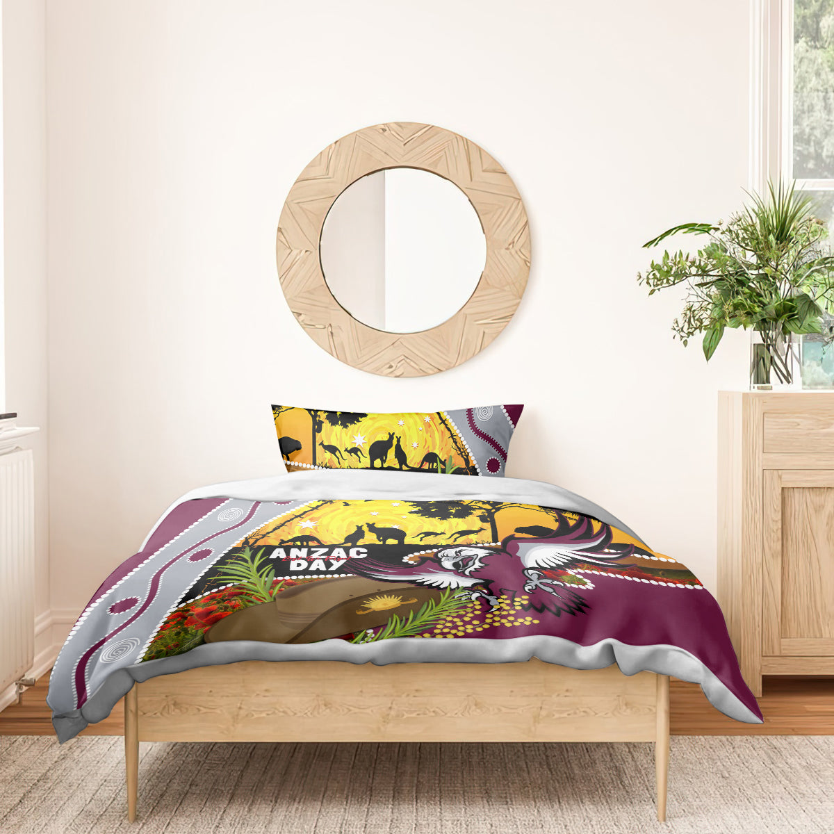 Eagles Rugby ANZAC Day Bedding Set Silvertails Rosemary Starry Night - Vibe Hoodie Shop