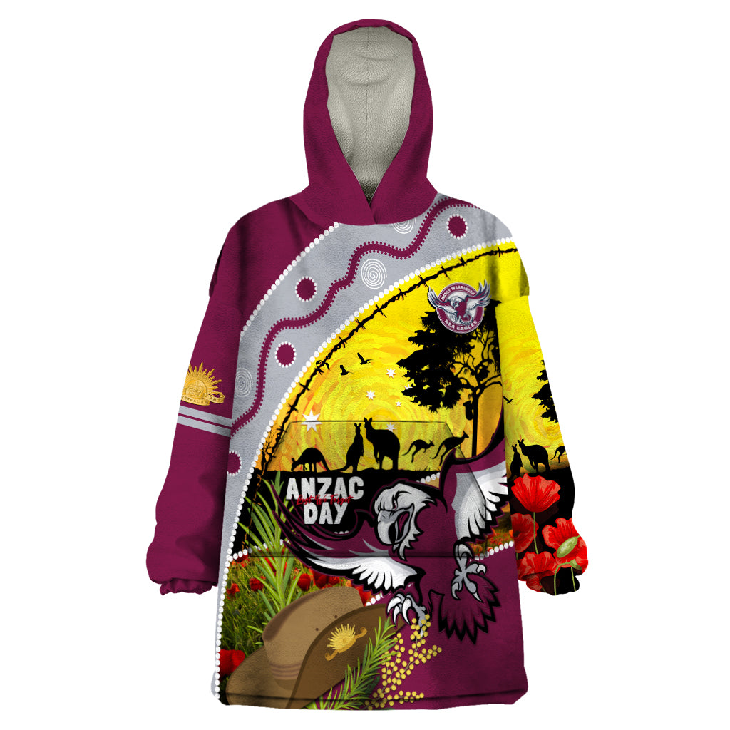 Eagles Rugby ANZAC Day Wearable Blanket Hoodie Silvertails Rosemary Starry Night - Vibe Hoodie Shop