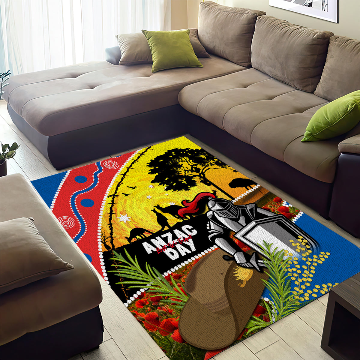 Knights Rugby ANZAC Day Area Rug Novocastrians Mascot Rosemary Starry Night - Vibe Hoodie Shop