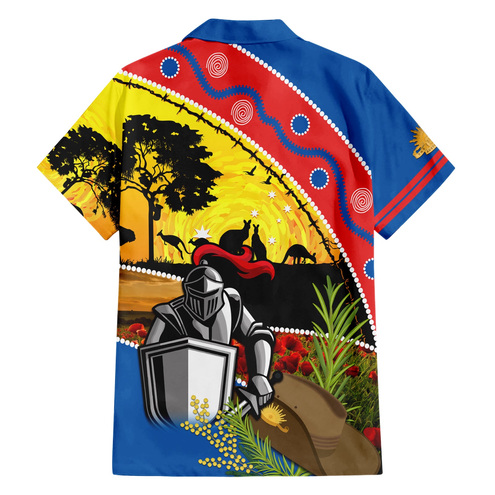 Knights Rugby ANZAC Day Hawaiian Shirt Novocastrians Mascot Rosemary Starry Night - Vibe Hoodie Shop