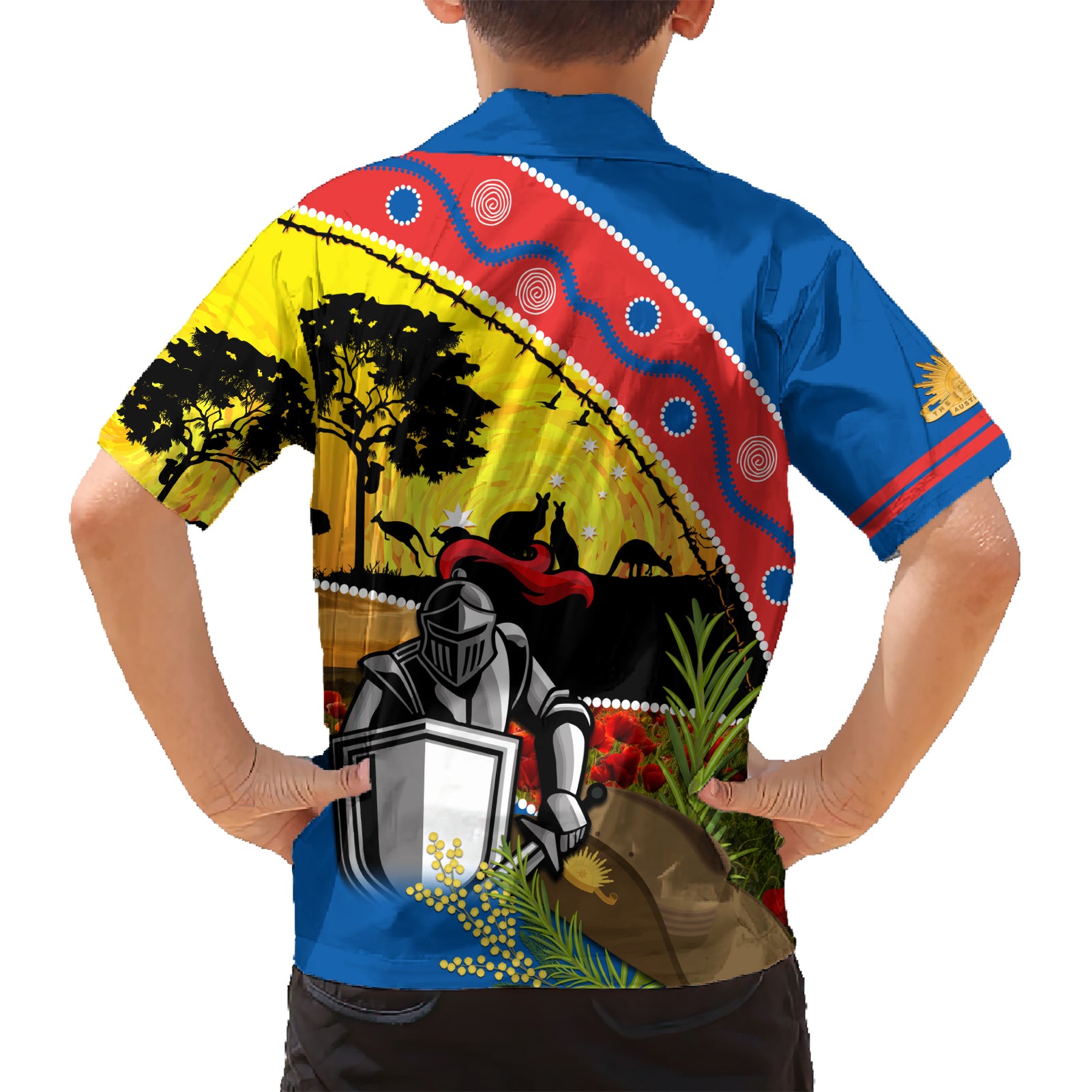 Knights Rugby ANZAC Day Hawaiian Shirt Novocastrians Mascot Rosemary Starry Night - Vibe Hoodie Shop