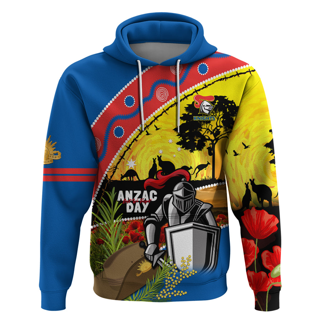 Knights Rugby ANZAC Day Hoodie Novocastrians Mascot Rosemary Starry Night - Vibe Hoodie Shop