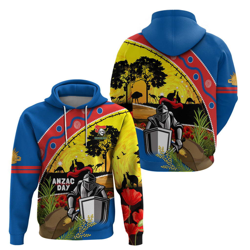 Knights Rugby ANZAC Day Hoodie Novocastrians Mascot Rosemary Starry Night - Vibe Hoodie Shop
