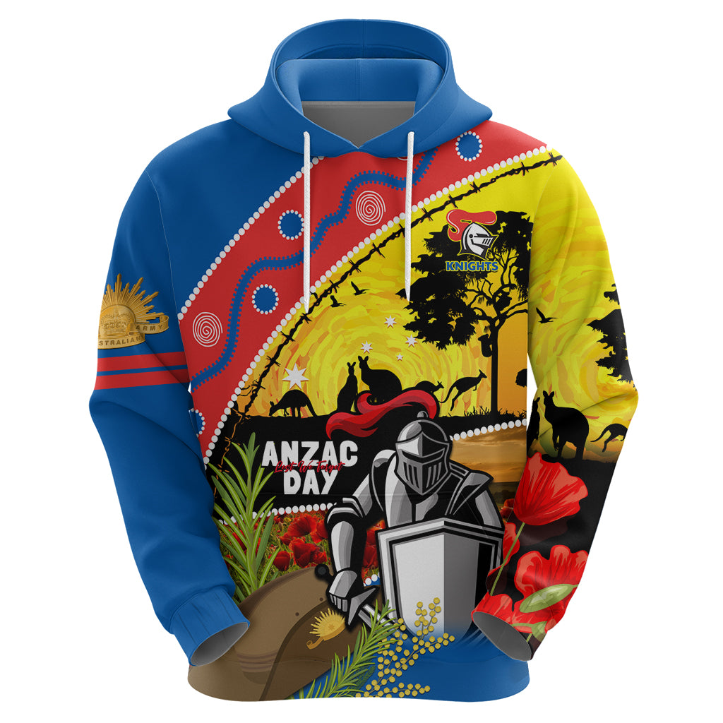 Knights Rugby ANZAC Day Hoodie Novocastrians Mascot Rosemary Starry Night - Vibe Hoodie Shop