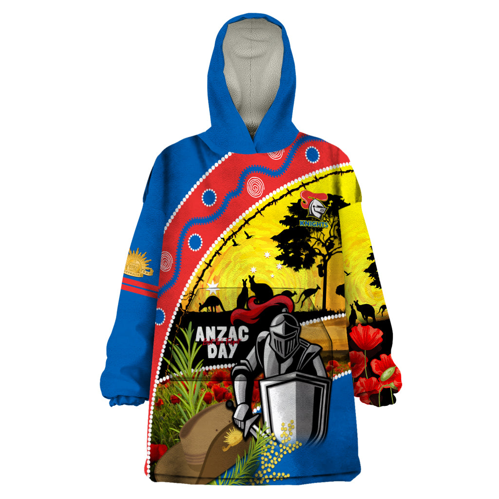 Knights Rugby ANZAC Day Wearable Blanket Hoodie Novocastrians Mascot Rosemary Starry Night - Vibe Hoodie Shop