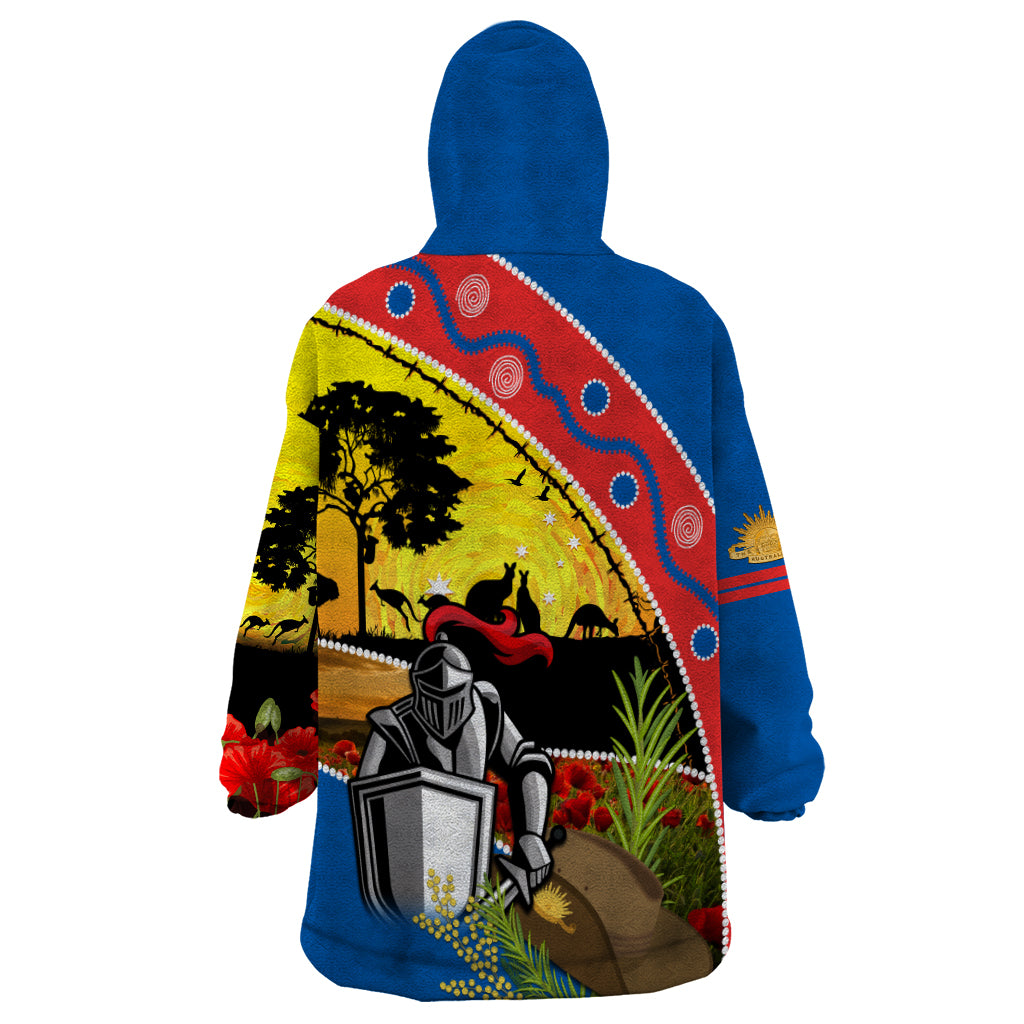 Knights Rugby ANZAC Day Wearable Blanket Hoodie Novocastrians Mascot Rosemary Starry Night - Vibe Hoodie Shop