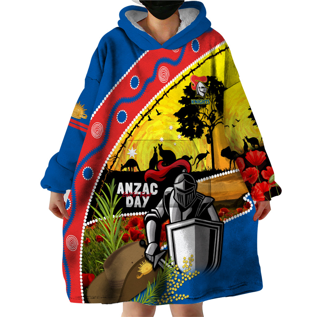 Knights Rugby ANZAC Day Wearable Blanket Hoodie Novocastrians Mascot Rosemary Starry Night - Vibe Hoodie Shop