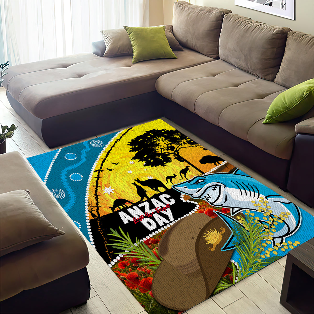 Sharks Rugby ANZAC Day Area Rug Sharkies Rosemary Starry Night - Vibe Hoodie Shop