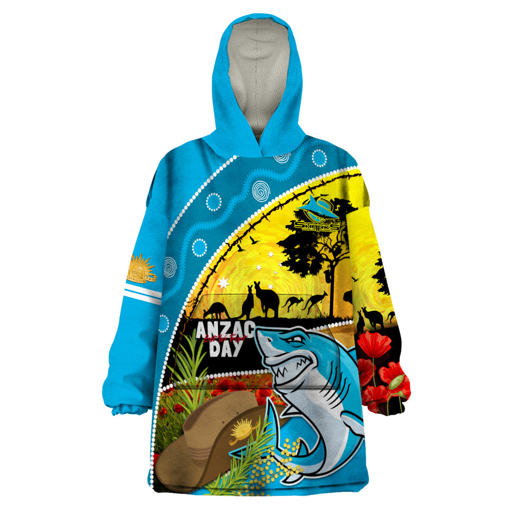 Sharks Rugby ANZAC Day Wearable Blanket Hoodie Sharkies Rosemary Starry Night - Vibe Hoodie Shop