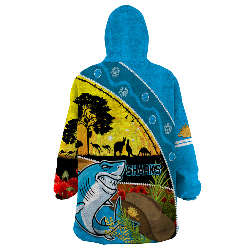 Sharks Rugby ANZAC Day Wearable Blanket Hoodie Sharkies Rosemary Starry Night - Vibe Hoodie Shop