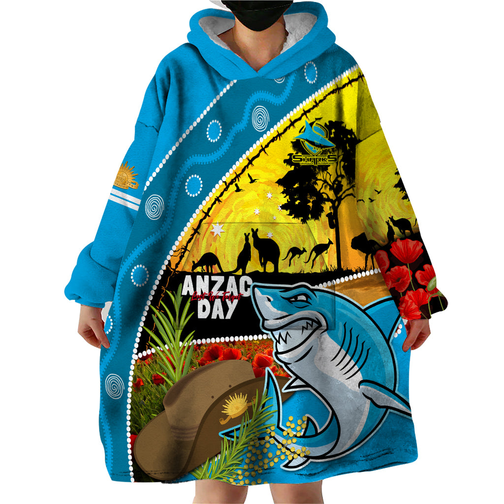 Sharks Rugby ANZAC Day Wearable Blanket Hoodie Sharkies Rosemary Starry Night - Vibe Hoodie Shop