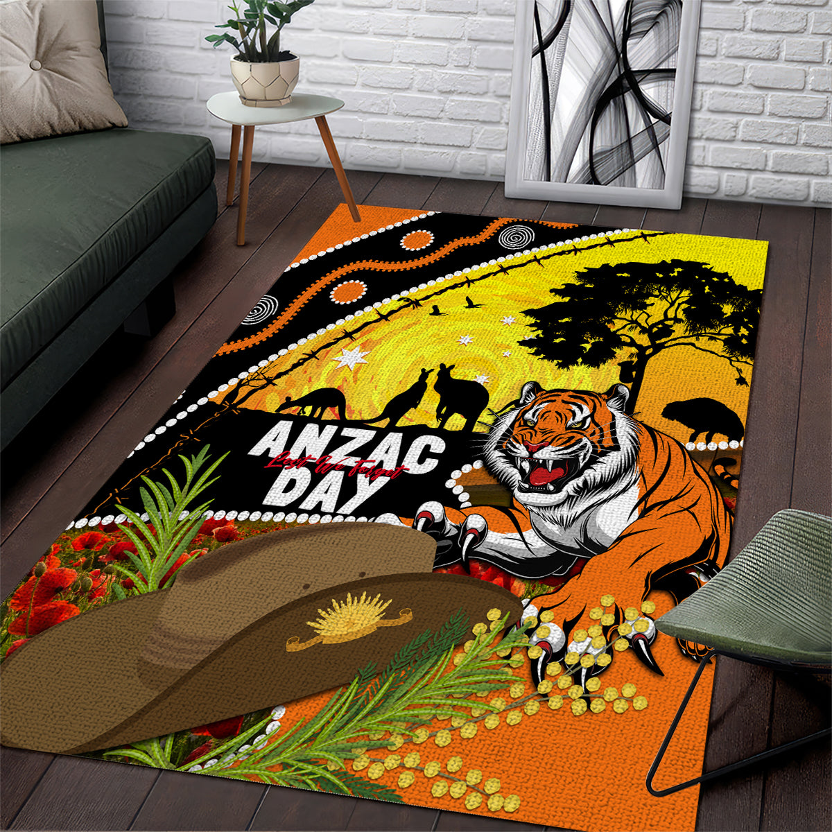 Tigers Rugby ANZAC Day Area Rug Wests Mascot Rosemary Starry Night - Vibe Hoodie Shop