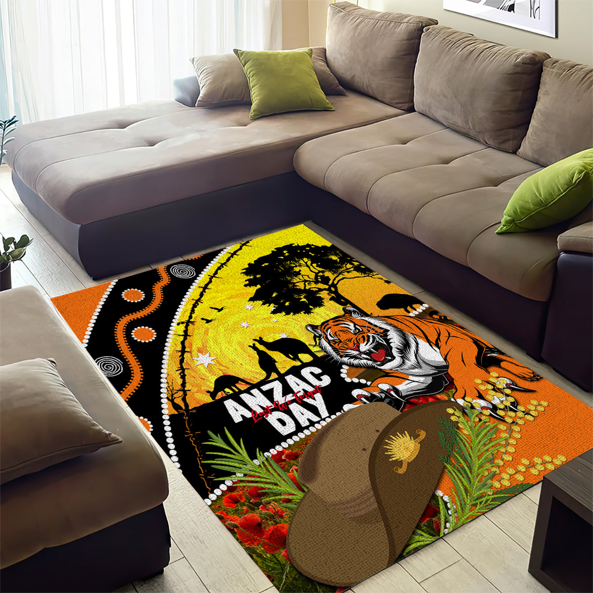 Tigers Rugby ANZAC Day Area Rug Wests Mascot Rosemary Starry Night - Vibe Hoodie Shop