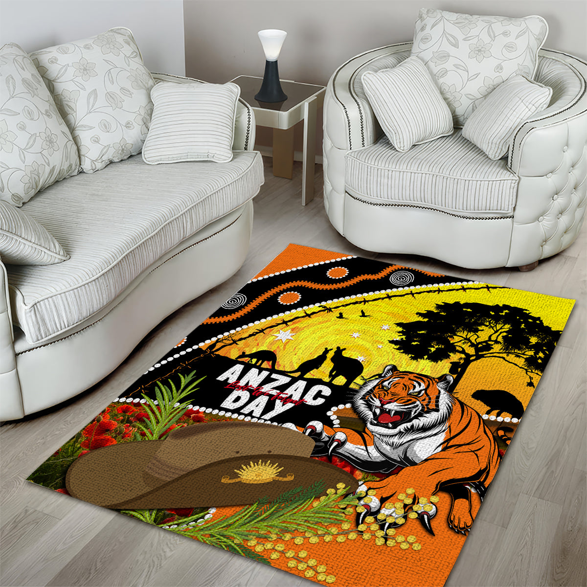 Tigers Rugby ANZAC Day Area Rug Wests Mascot Rosemary Starry Night - Vibe Hoodie Shop