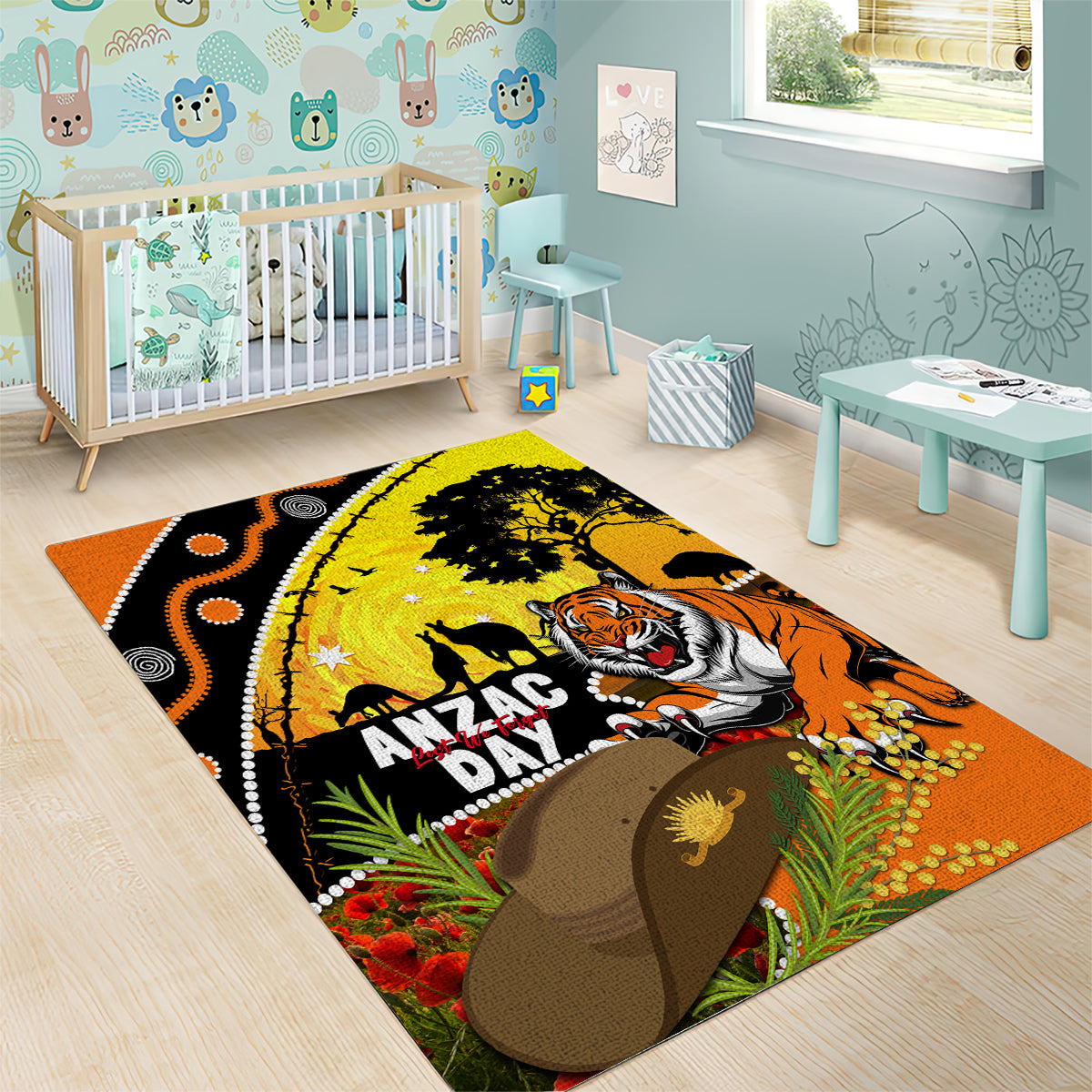 Tigers Rugby ANZAC Day Area Rug Wests Mascot Rosemary Starry Night - Vibe Hoodie Shop