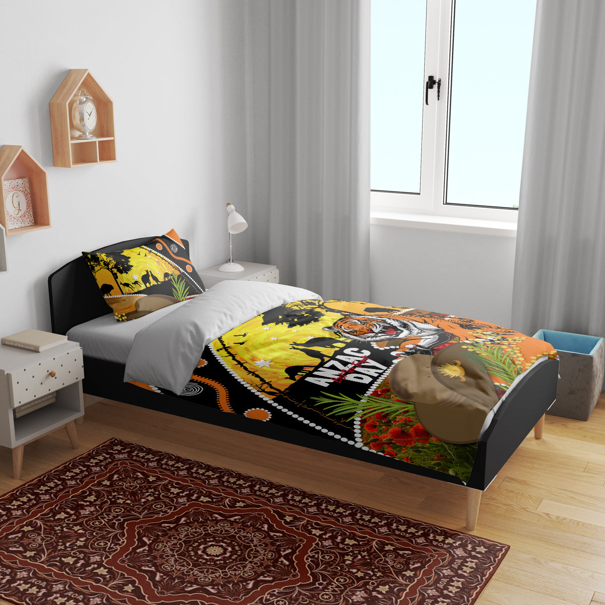 Tigers Rugby ANZAC Day Bedding Set Wests Mascot Rosemary Starry Night - Vibe Hoodie Shop