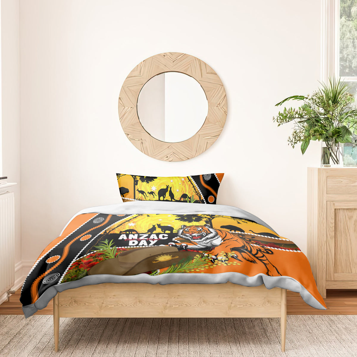 Tigers Rugby ANZAC Day Bedding Set Wests Mascot Rosemary Starry Night - Vibe Hoodie Shop