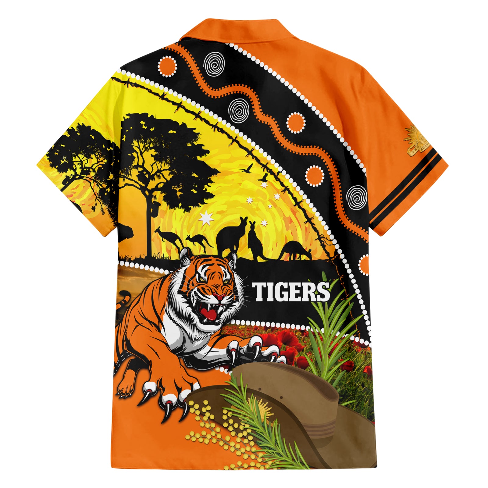 Tigers Rugby ANZAC Day Hawaiian Shirt Wests Mascot Rosemary Starry Night - Vibe Hoodie Shop