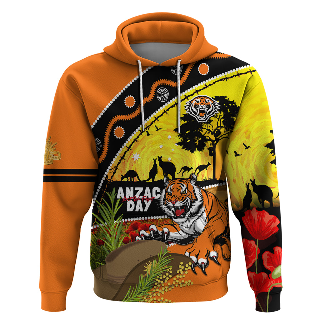 Tigers Rugby ANZAC Day Hoodie Wests Mascot Rosemary Starry Night - Vibe Hoodie Shop