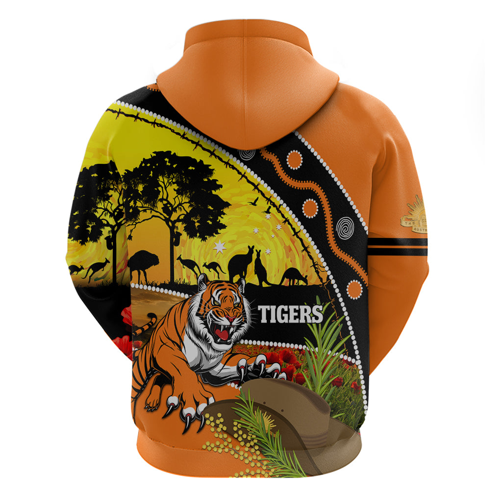 Tigers Rugby ANZAC Day Hoodie Wests Mascot Rosemary Starry Night - Vibe Hoodie Shop