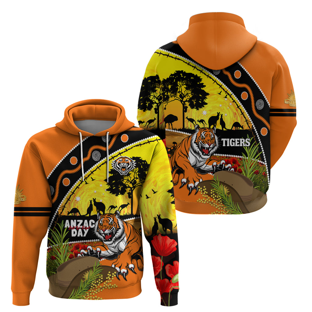 Tigers Rugby ANZAC Day Hoodie Wests Mascot Rosemary Starry Night - Vibe Hoodie Shop