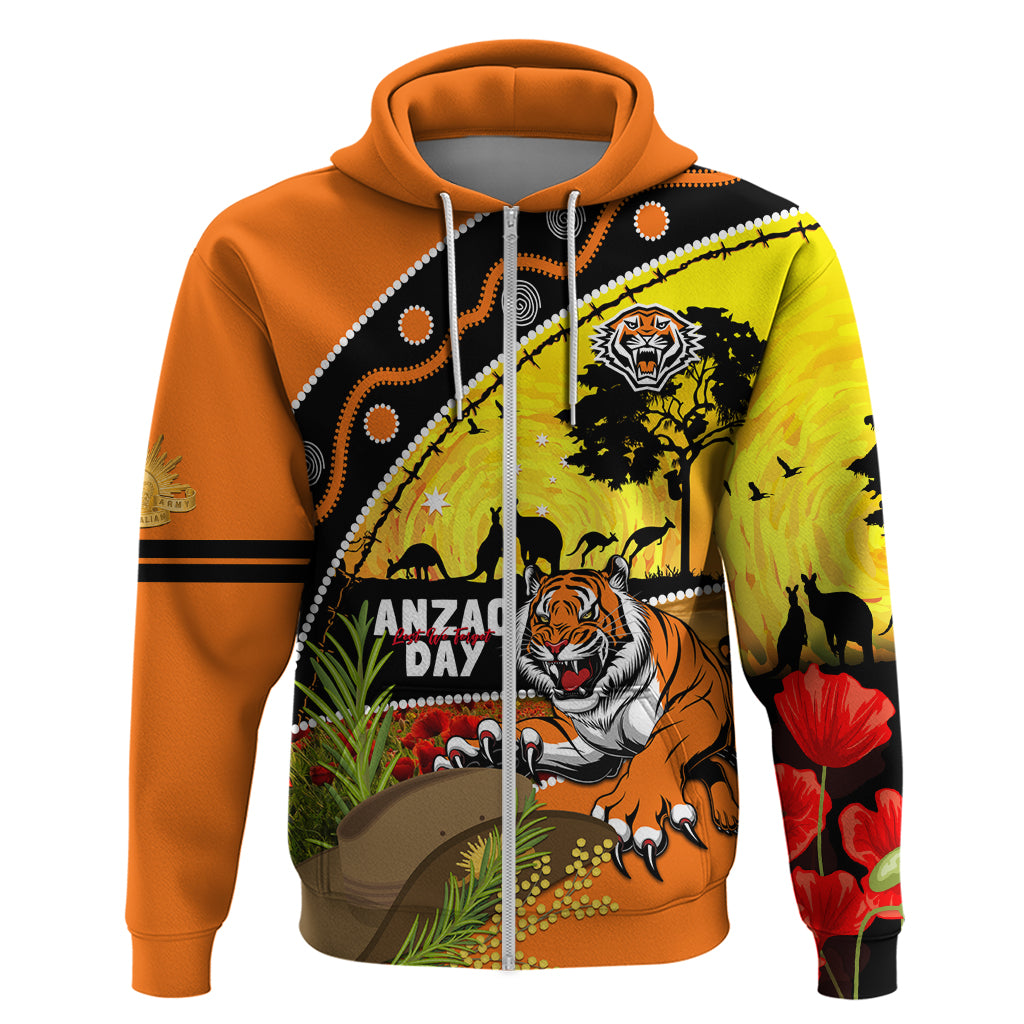 Tigers Rugby ANZAC Day Hoodie Wests Mascot Rosemary Starry Night - Vibe Hoodie Shop