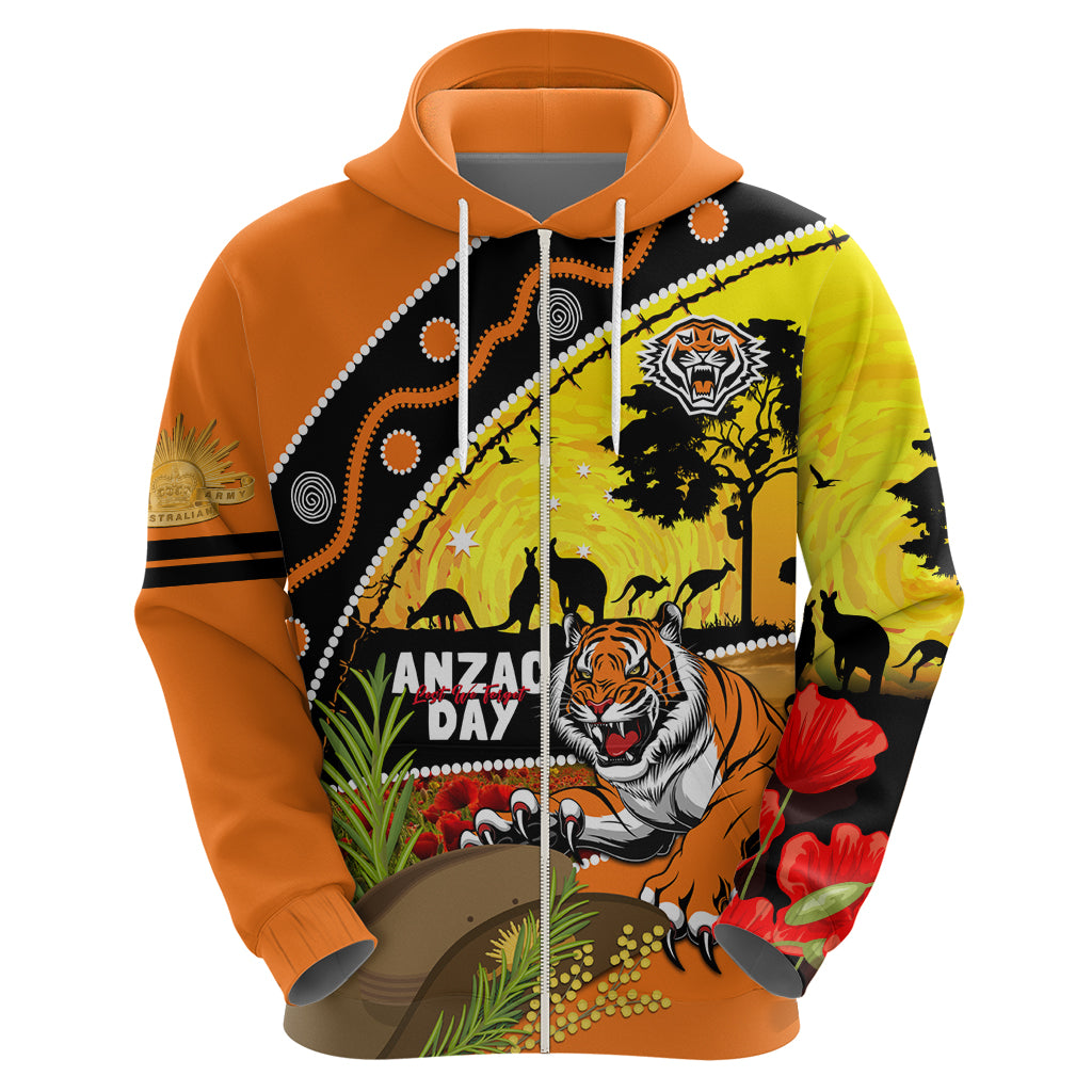 Tigers Rugby ANZAC Day Hoodie Wests Mascot Rosemary Starry Night - Vibe Hoodie Shop