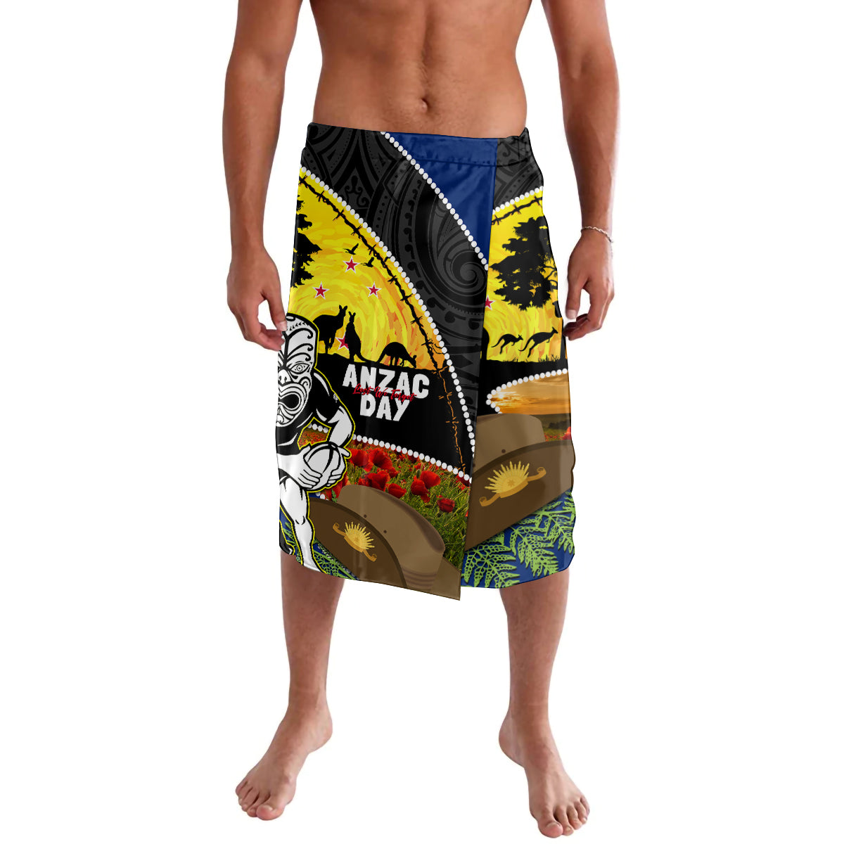 Warriors Rugby ANZAC Day Lavalava New Zealand Wahs Tiki Mascot Rosemary Starry Night