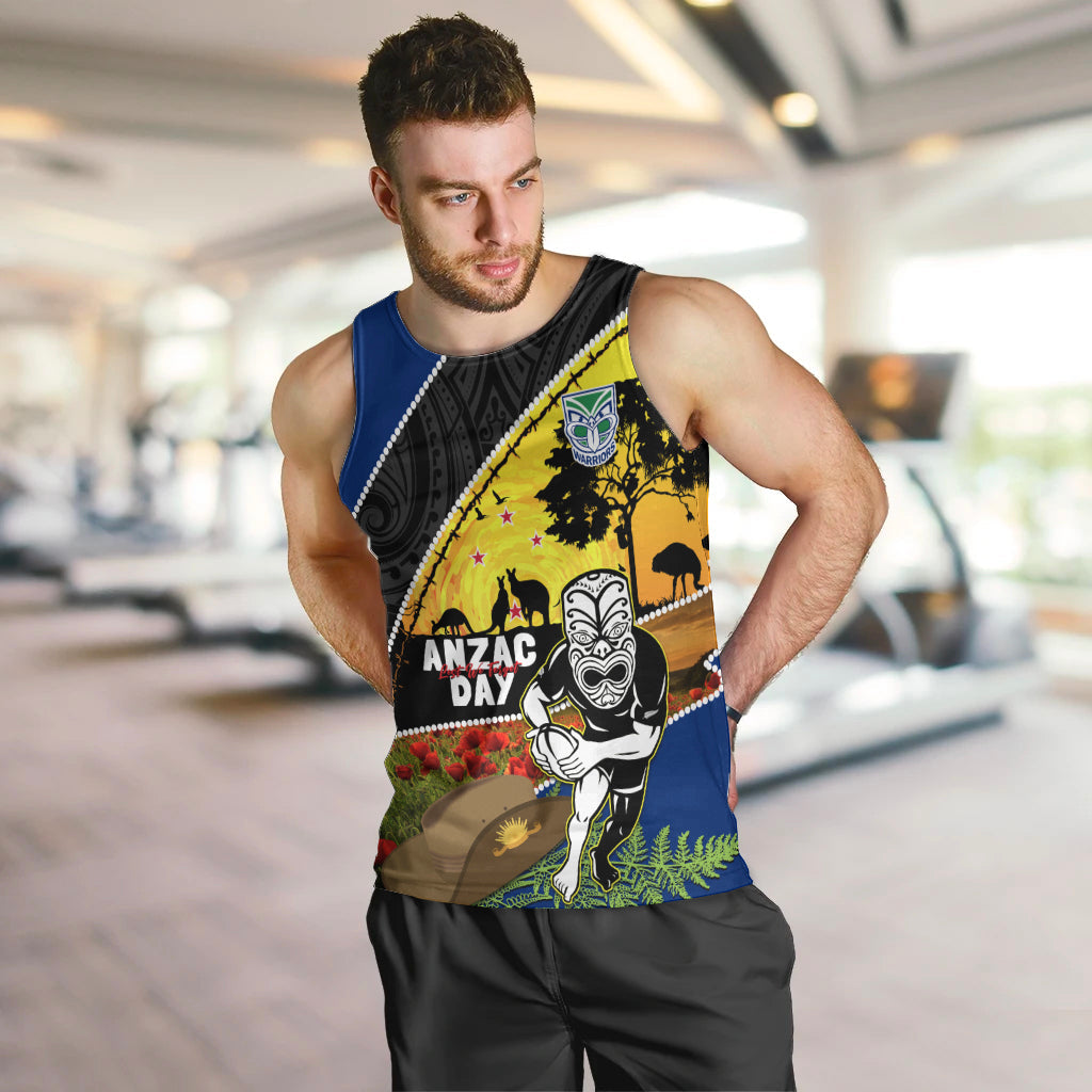 Warriors Rugby ANZAC Day Men Tank Top New Zealand Wahs Tiki Mascot Rosemary Starry Night
