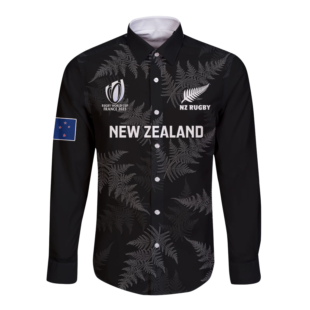 New Zealand Silver Fern Rugby Long Sleeve Button Shirt 2023 Go Aotearoa World Cup - Vibe Hoodie Shop