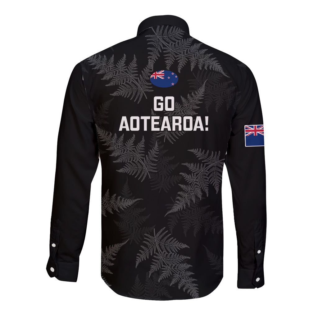 New Zealand Silver Fern Rugby Long Sleeve Button Shirt 2023 Go Aotearoa World Cup - Vibe Hoodie Shop