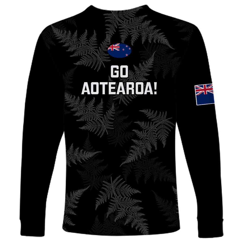 New Zealand Silver Fern Rugby Long Sleeve Shirt 2023 Go Aotearoa World Cup - Vibe Hoodie Shop