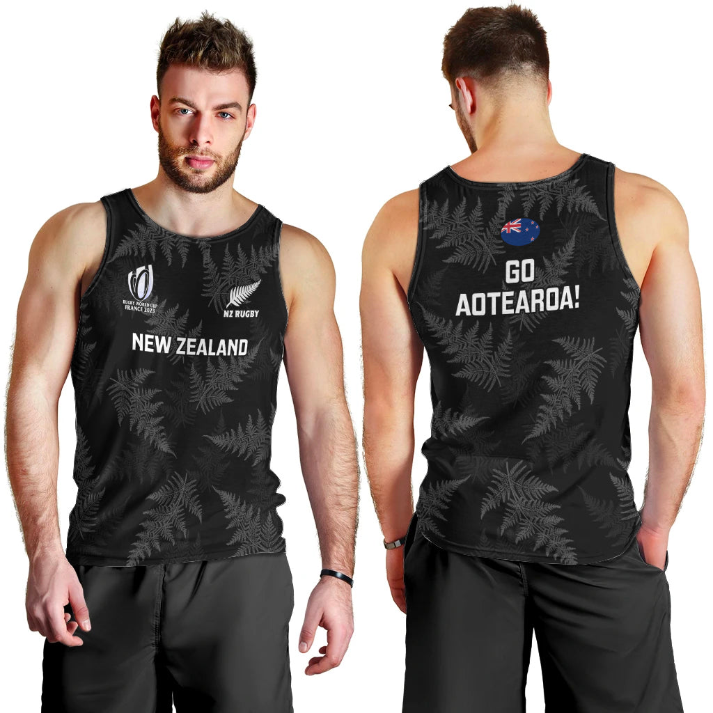 New Zealand Silver Fern Rugby Men Tank Top 2023 Go Aotearoa World Cup - Vibe Hoodie Shop