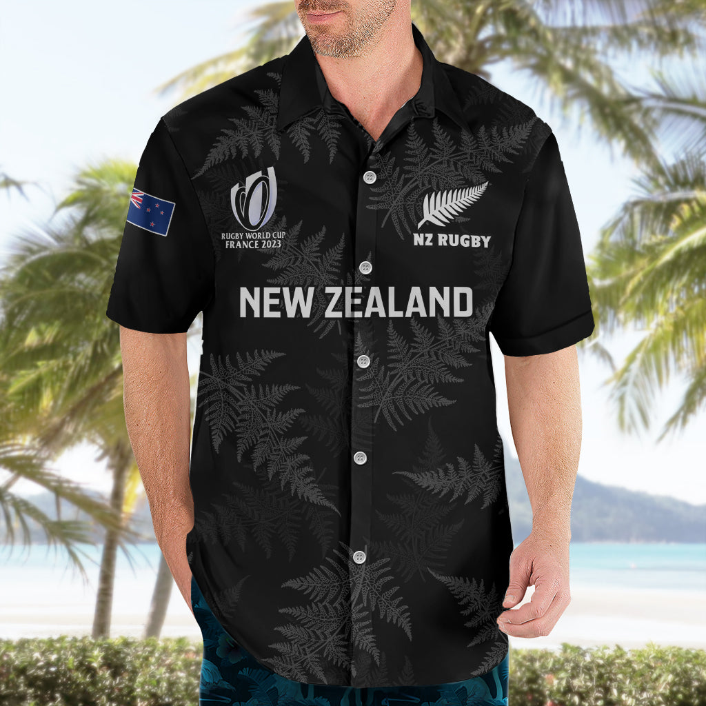 Personalised New Zealand Silver Fern Rugby Hawaiian Shirt 2023 Go Aotearoa World Cup - Vibe Hoodie Shop