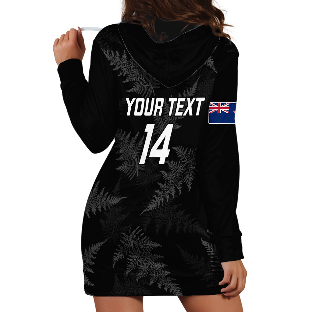 Personalised New Zealand Silver Fern Rugby Hoodie Dress 2023 Go Aotearoa World Cup - Vibe Hoodie Shop