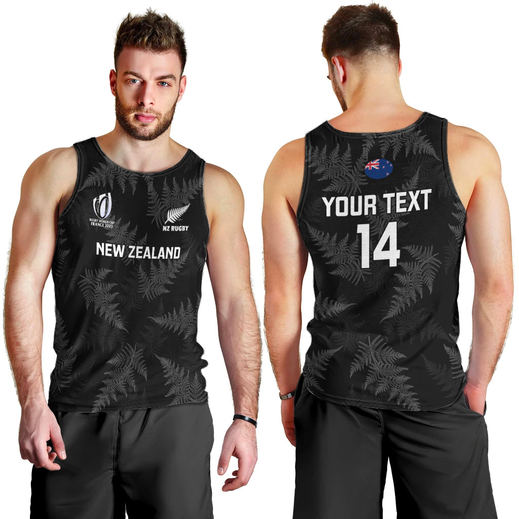 Personalised New Zealand Silver Fern Rugby Men Tank Top 2023 Go Aotearoa World Cup - Vibe Hoodie Shop