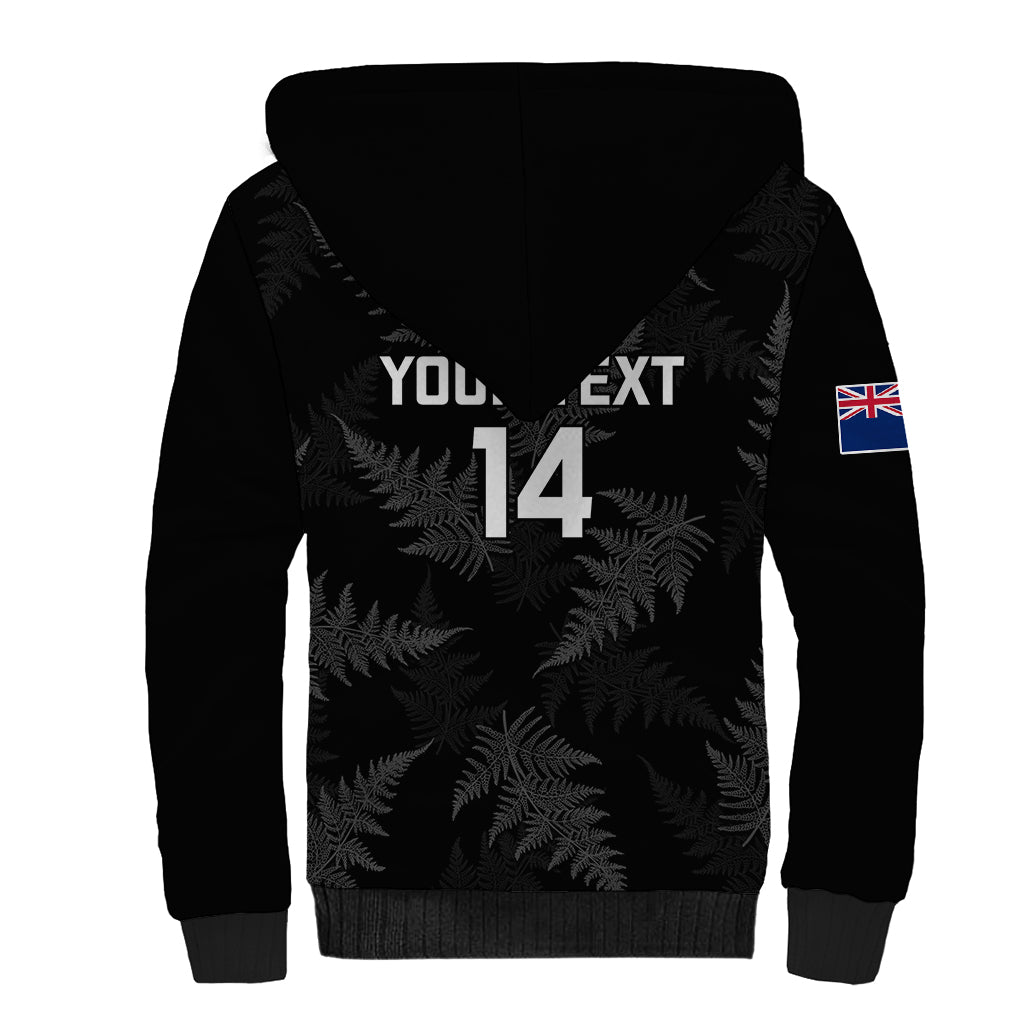Personalised New Zealand Silver Fern Rugby Sherpa Hoodie 2023 Go Aotearoa World Cup - Vibe Hoodie Shop