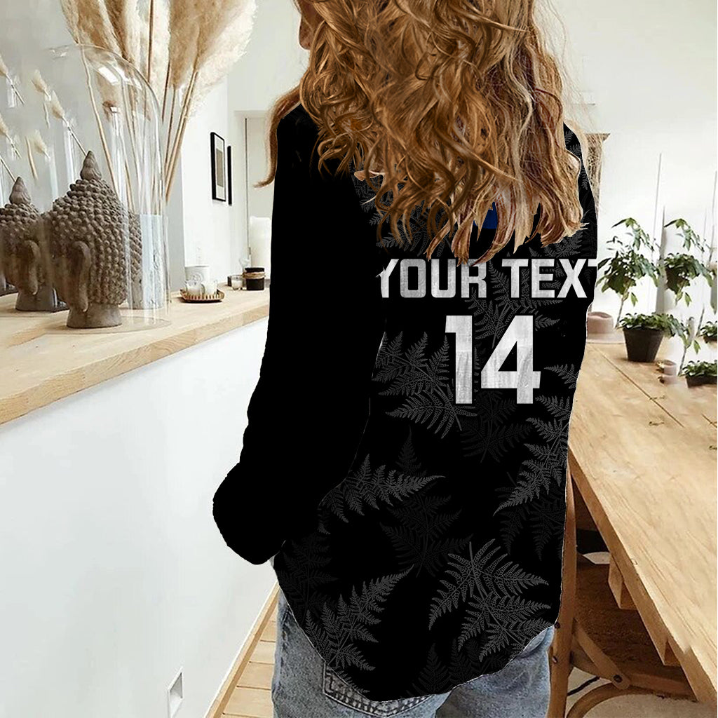 Personalised New Zealand Silver Fern Rugby Women Casual Shirt 2023 Go Aotearoa World Cup - Vibe Hoodie Shop